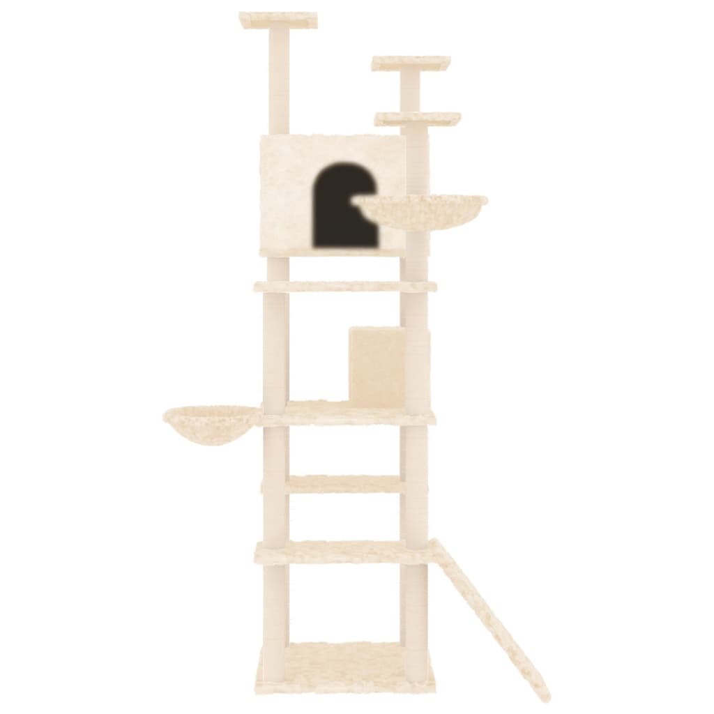 Kattmöbel Katträd med klöspelare sisal gräddvit 191 cm