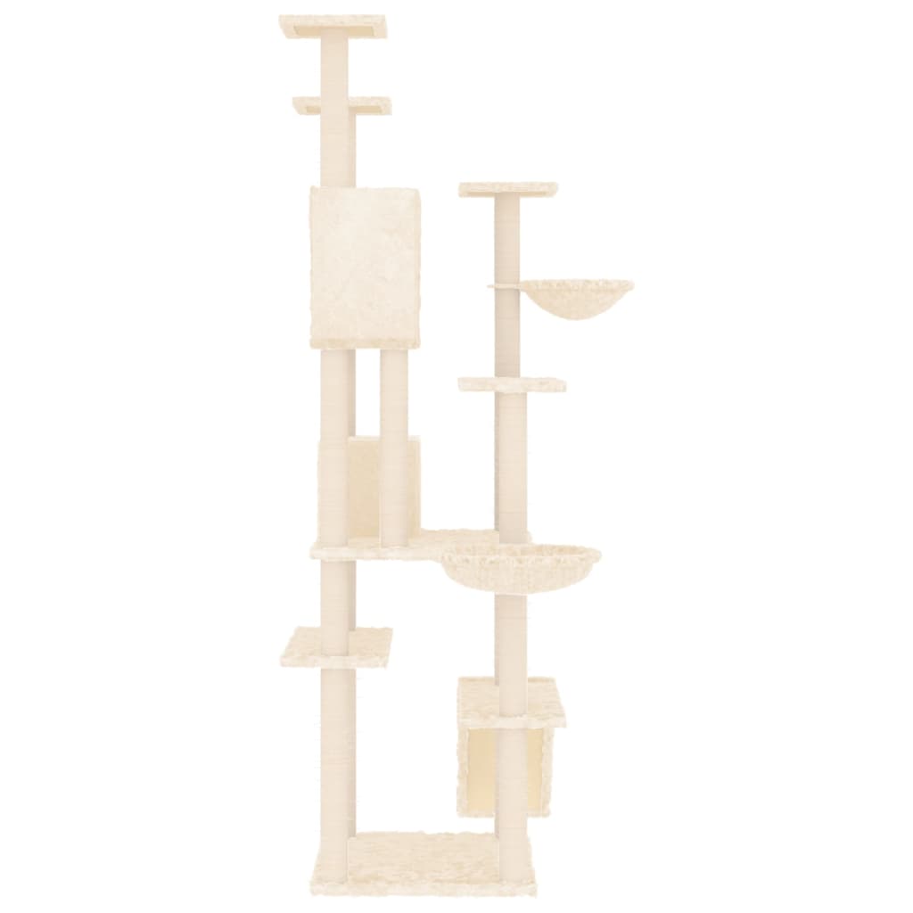 Kattmöbel Katträd med klöspelare sisal gräddvit 191 cm