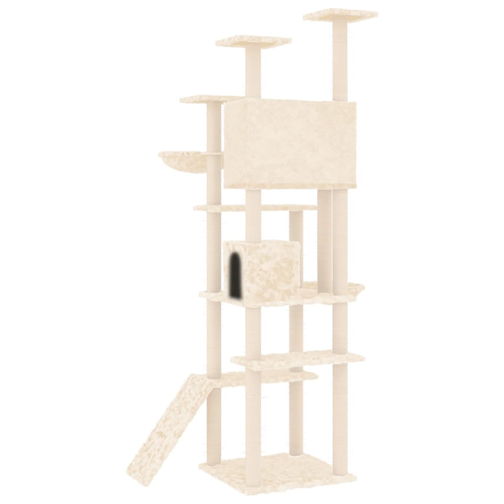 Kattmöbel Katträd med klöspelare sisal gräddvit 191 cm