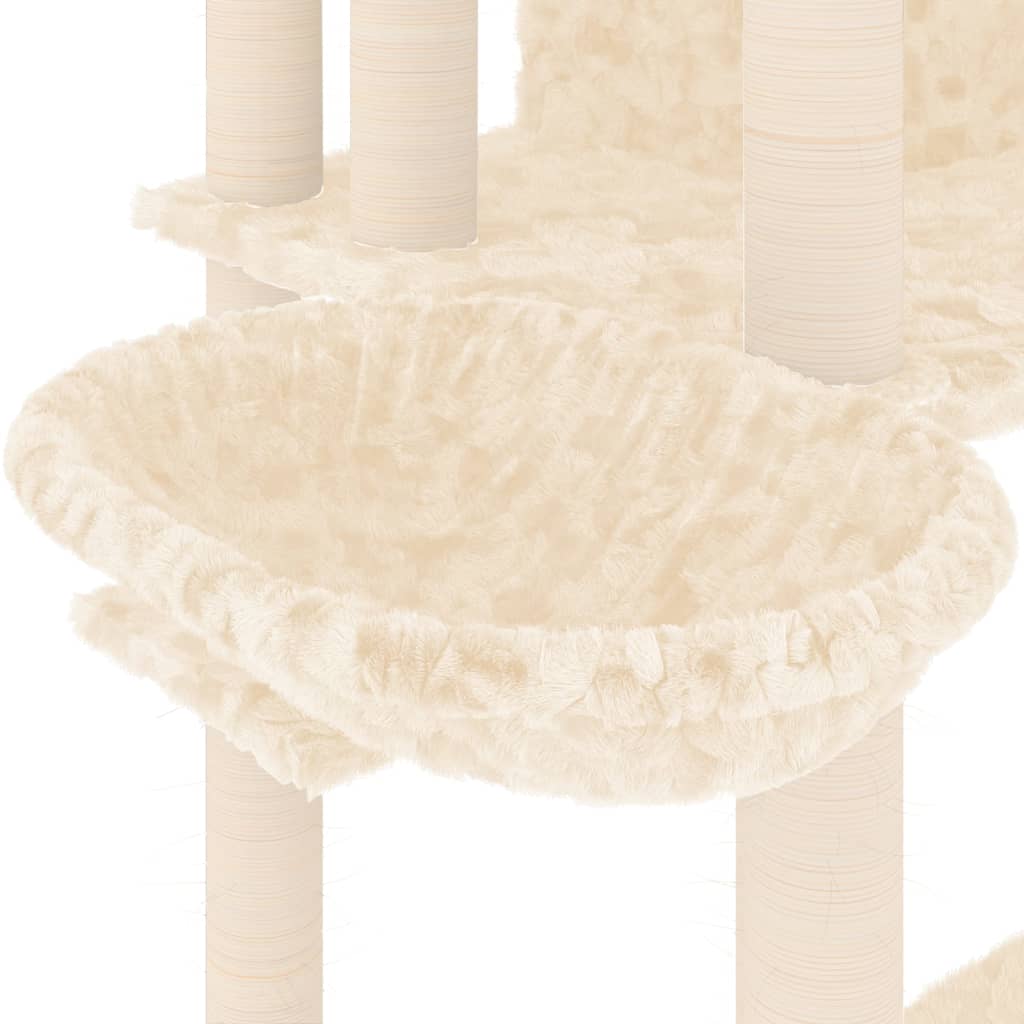 Kattmöbel Katträd med klöspelare sisal gräddvit 191 cm