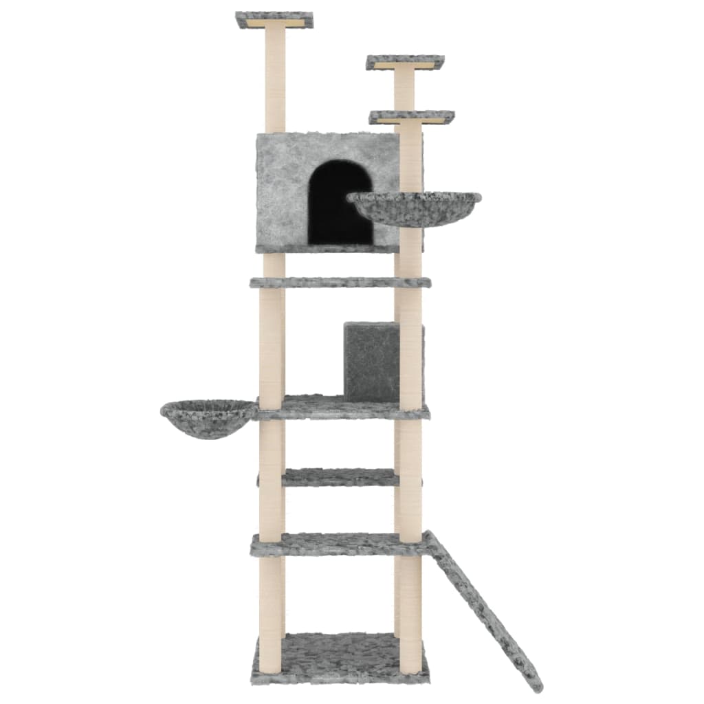 Kattmöbel Katträd med klöspelare sisal ljusgrå 191 cm