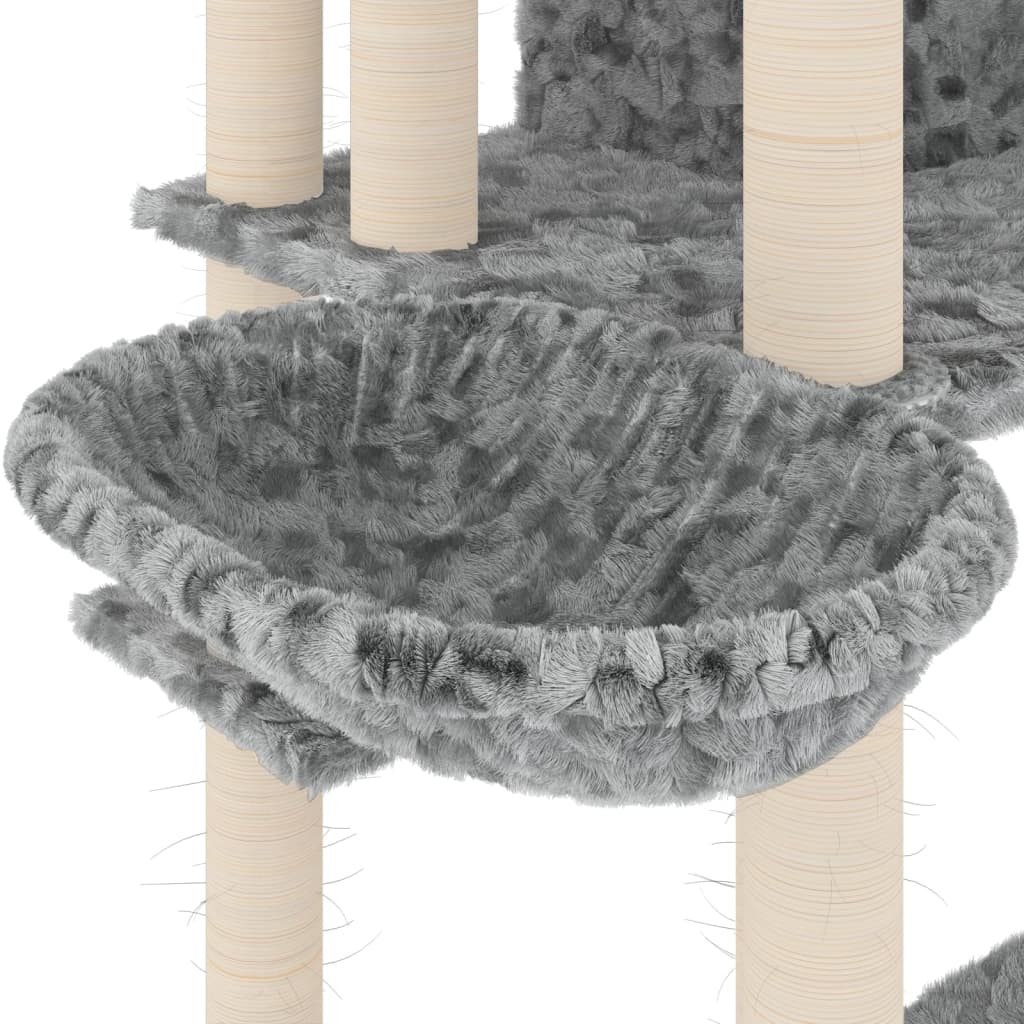 Kattmöbel Katträd med klöspelare sisal ljusgrå 191 cm