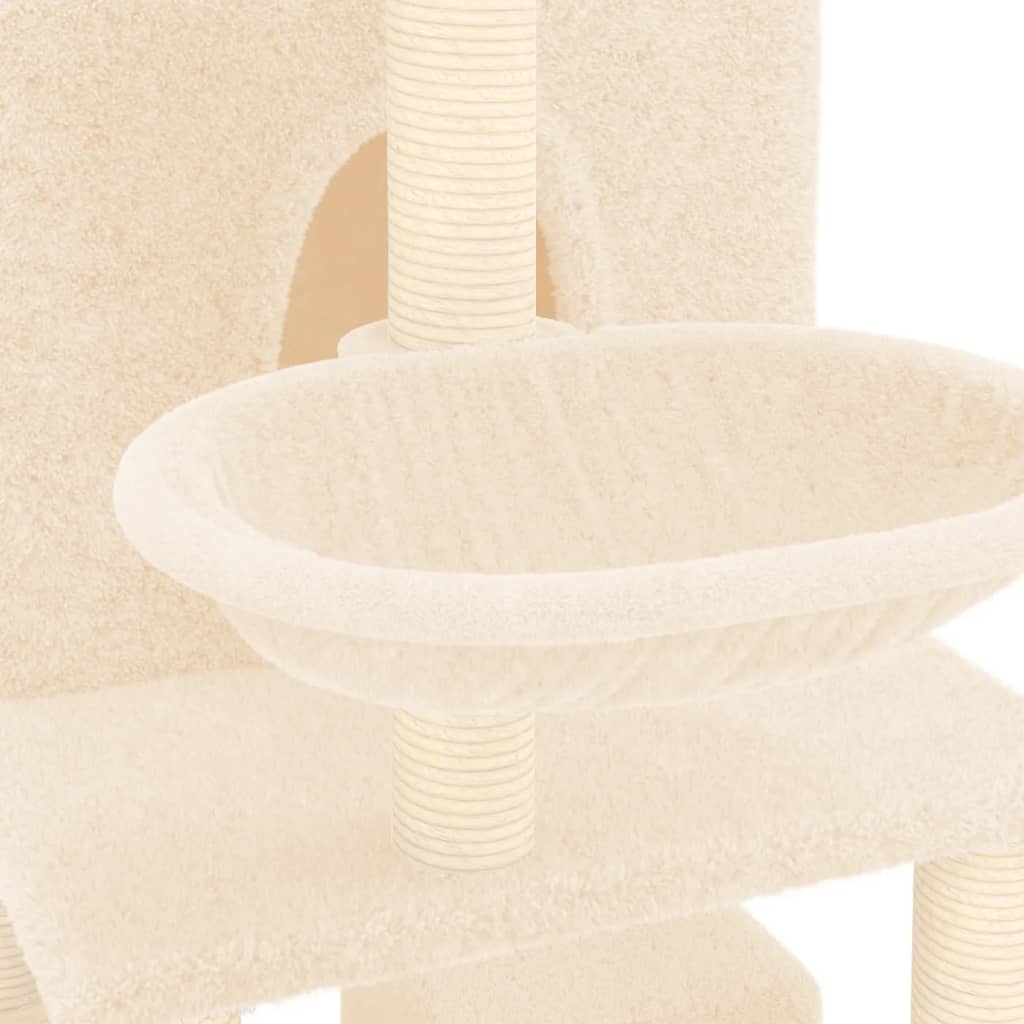 Kattmöbel Katträd med klöspelare sisal gräddvit 180 cm
