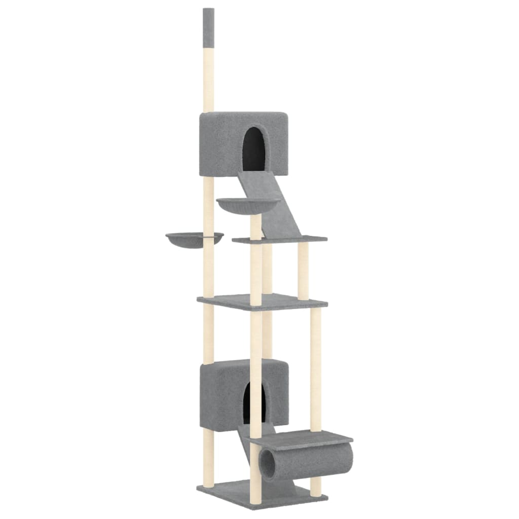 Kattmöbel Golv-till-tak klösträd ljusgrå 277-303 cm