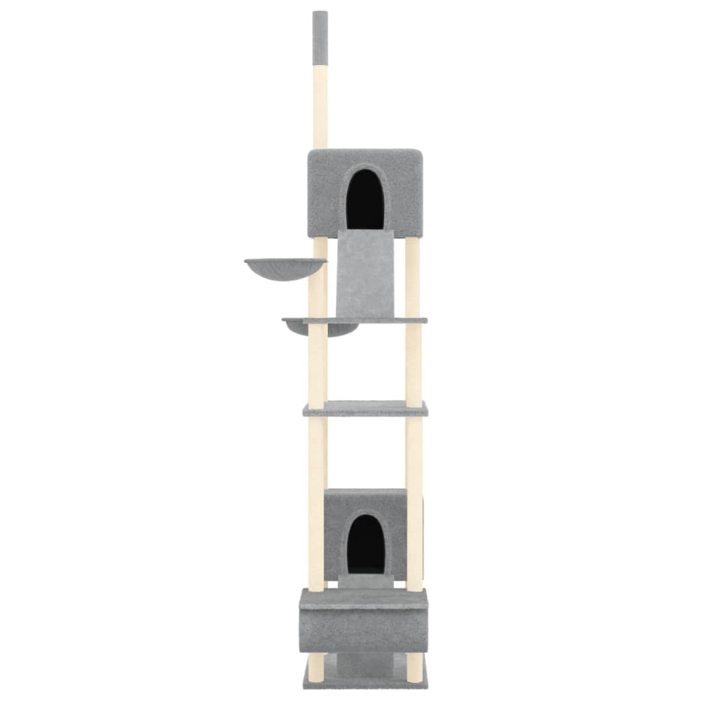 Kattmöbel Golv-till-tak klösträd ljusgrå 277-303 cm