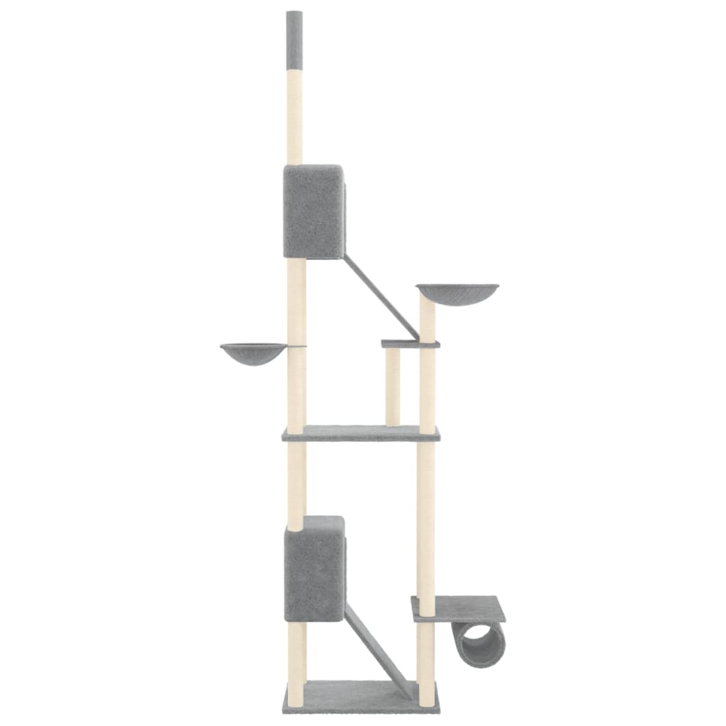 Kattmöbel Golv-till-tak klösträd ljusgrå 277-303 cm