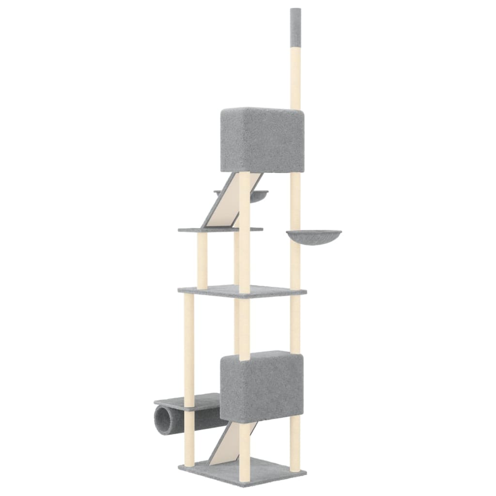 Kattmöbel Golv-till-tak klösträd ljusgrå 277-303 cm