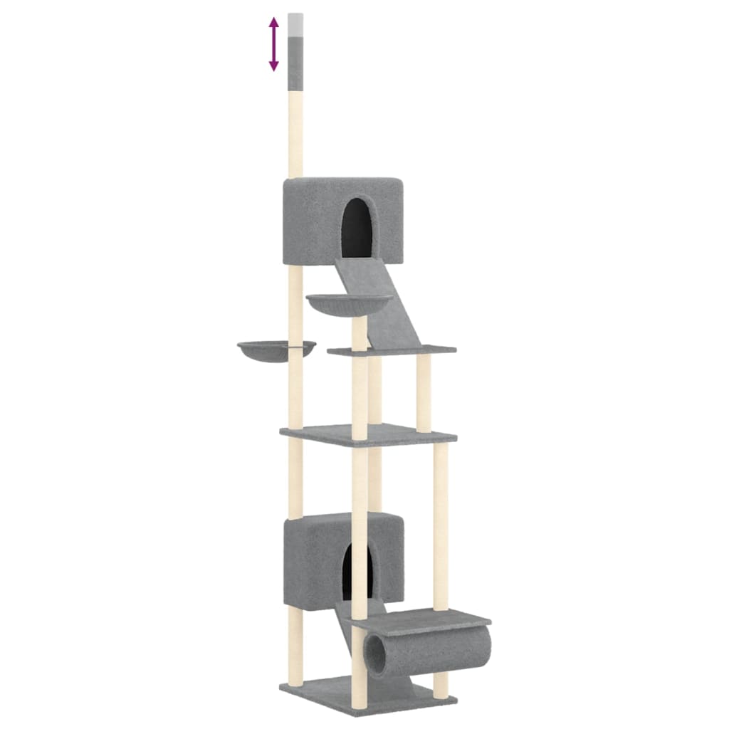 Kattmöbel Golv-till-tak klösträd ljusgrå 277-303 cm