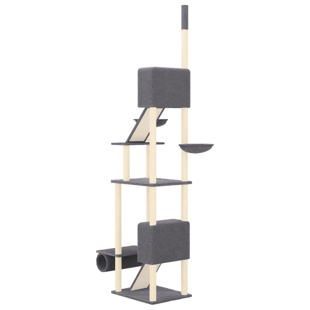 Kattmöbel Golv-till-tak klösträd mörkgrå 277-303 cm