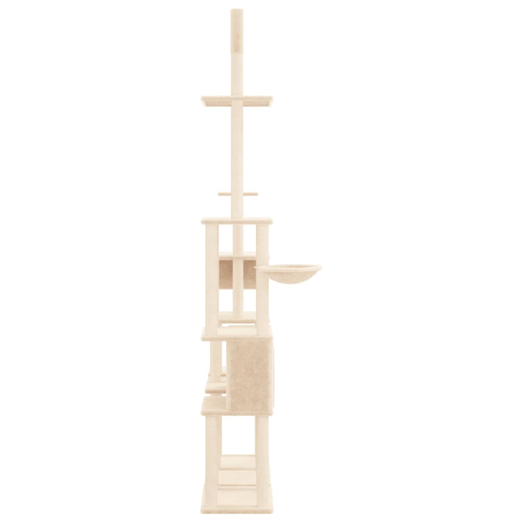 Kattmöbel Katträd med klöspelare sisal gräddvit 279 cm
