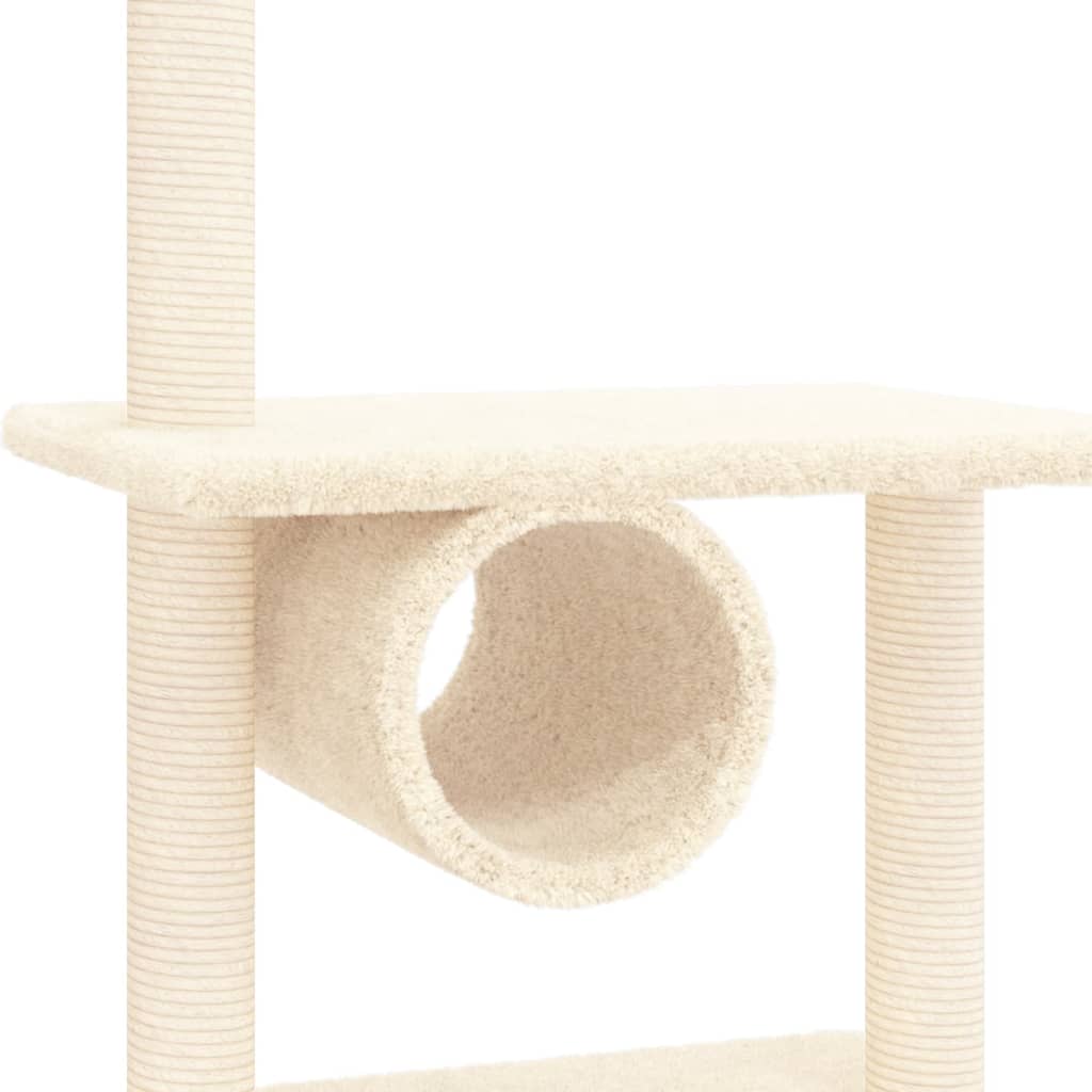 Kattmöbel Katträd med klöspelare sisal gräddvit 279 cm