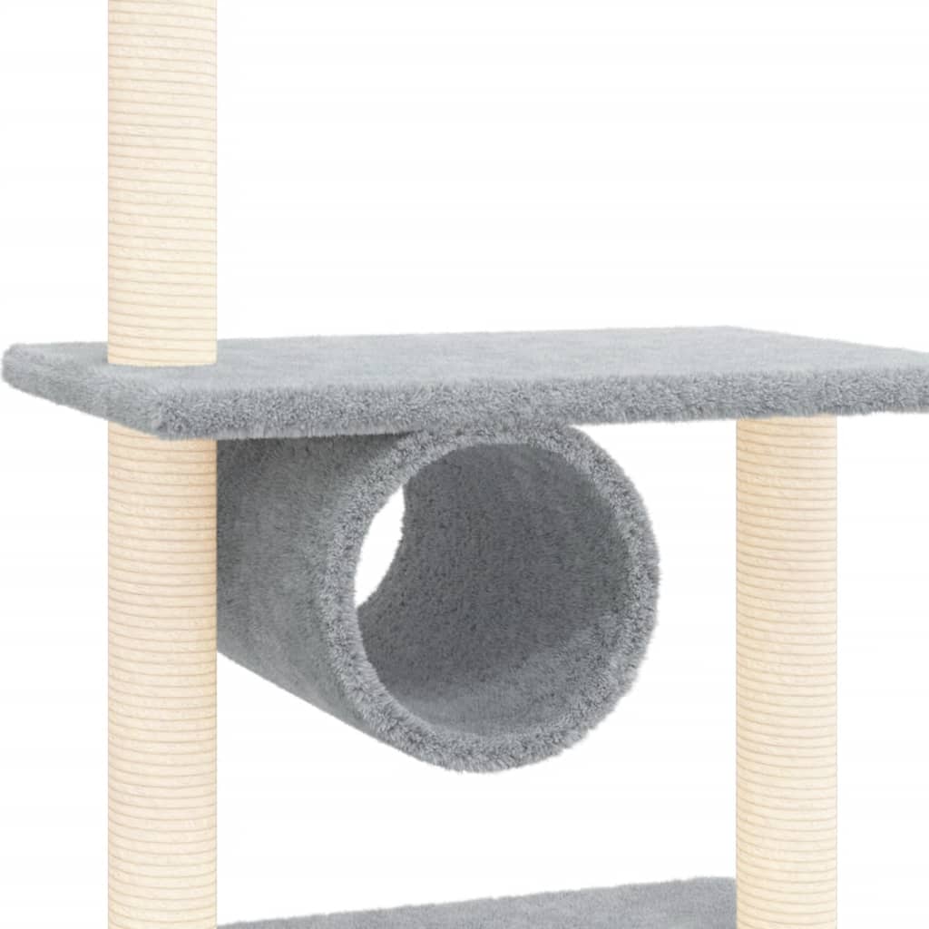 Kattmöbel Klösträd med sisalpelare ljusgrå 279 cm