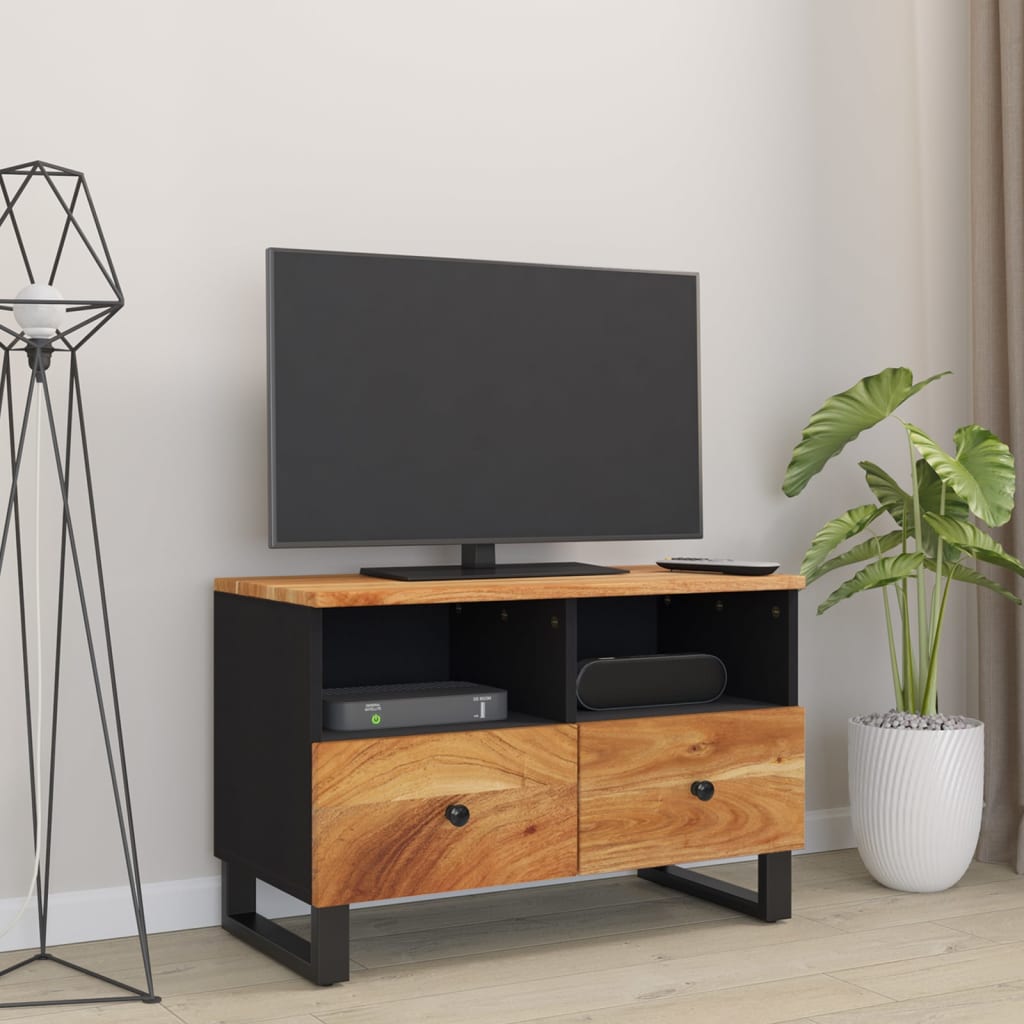 Tv-bänk 70x33x46 cm massivt akaciaträ