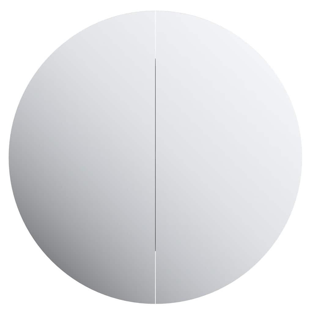 Badrumsspegel Spegelskåp med rund spegel och LED Vit 40x40x17,5 cm