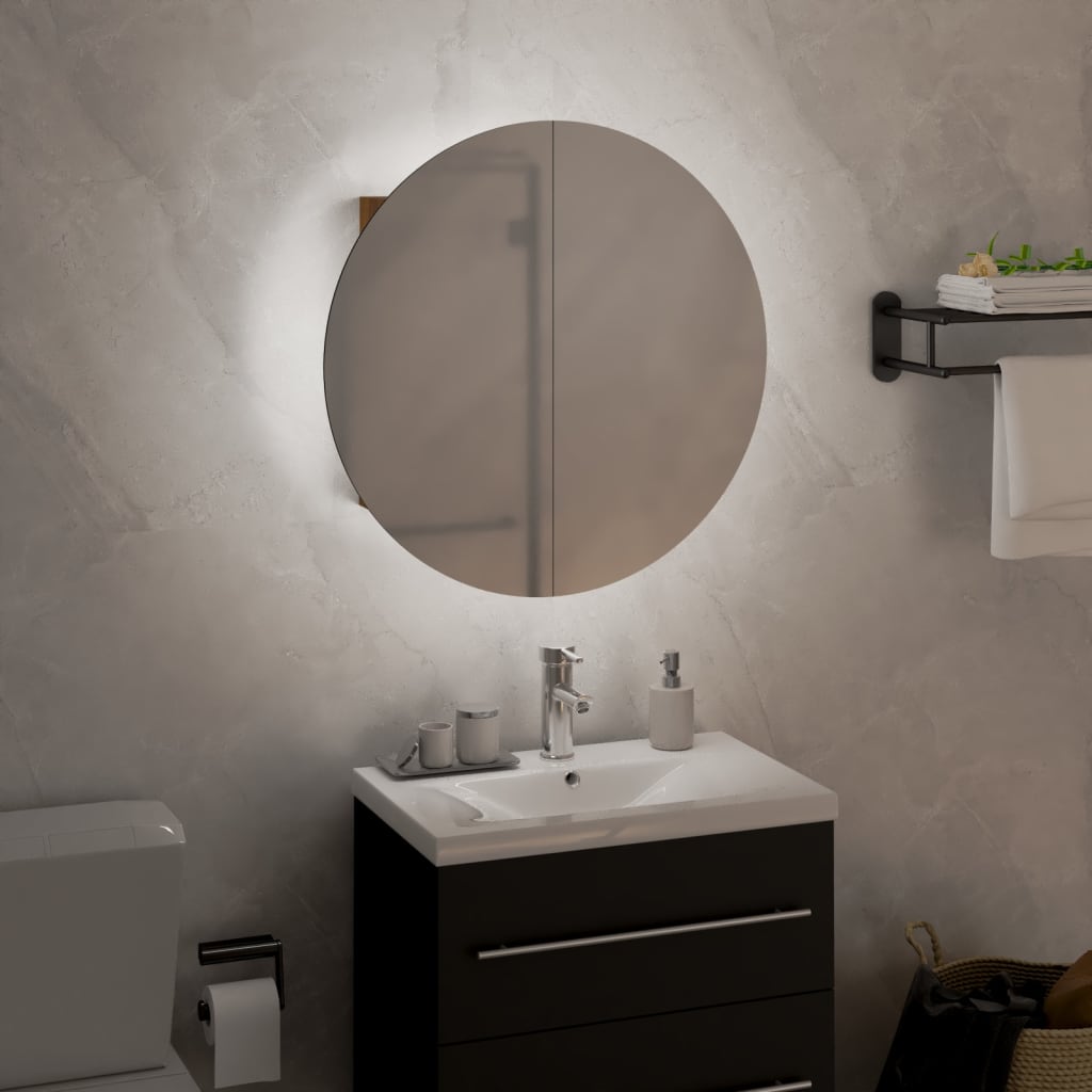 Badrumsspegel Spegelskåp LED Ek 40x40x17,5 cm