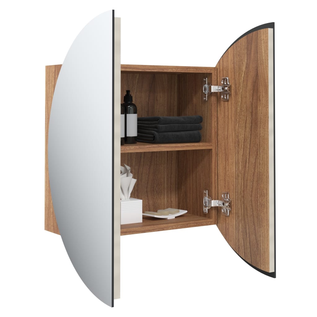 Badrumsspegel Spegelskåp LED Ek 47x47x17,5 cm
