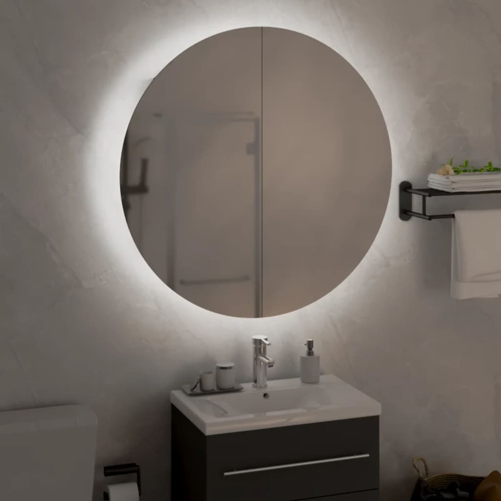 Badrumsspegel Spegelskåp LED Ek 40x40x17,5 cm