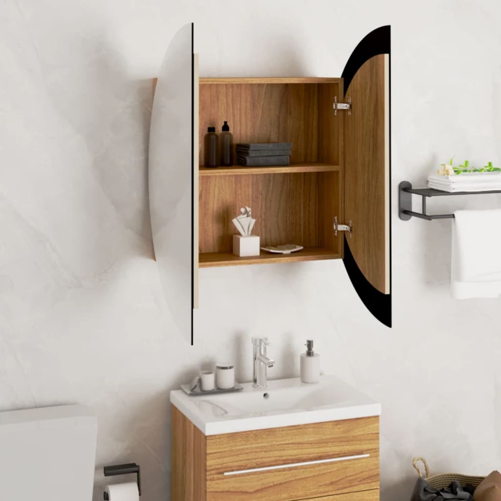 Badrumsspegel Spegelskåp LED Ek 40x40x17,5 cm