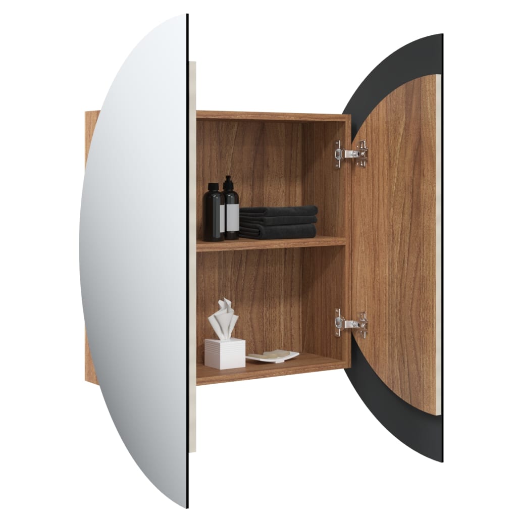 Badrumsspegel Spegelskåp LED Ek 40x40x17,5 cm