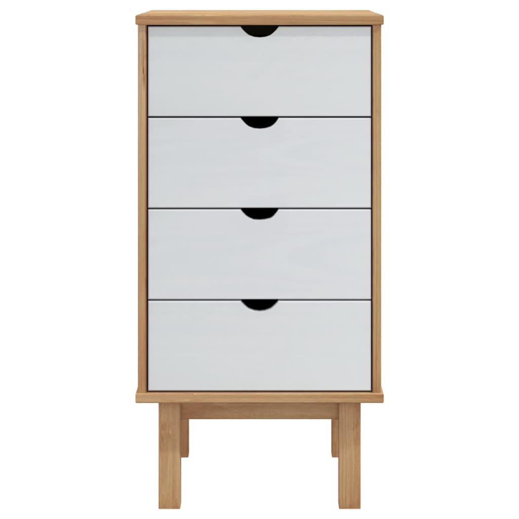 Byrå Brun Vit OTTA 45x39x90cm massiv furu
