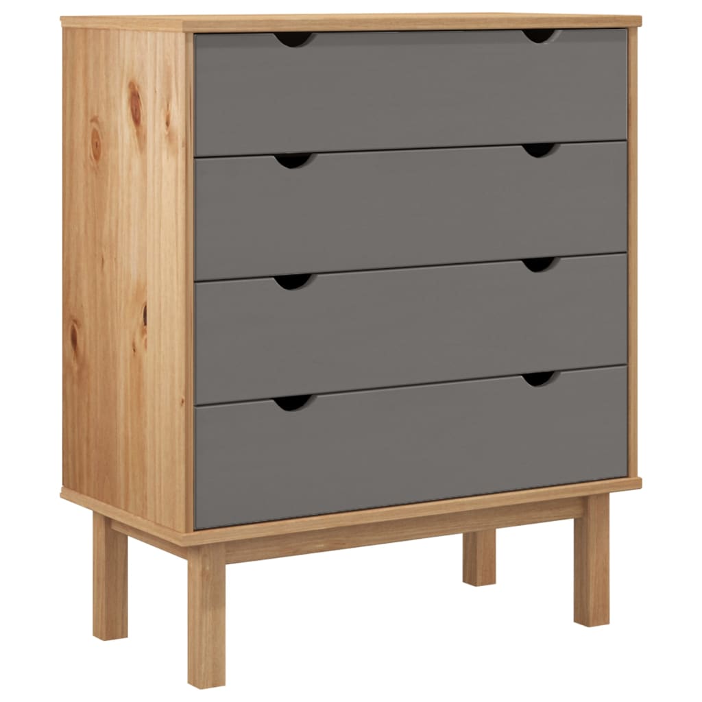 Byrå Brun Grå OTTA 76,5x39,5x90cm massiv furu