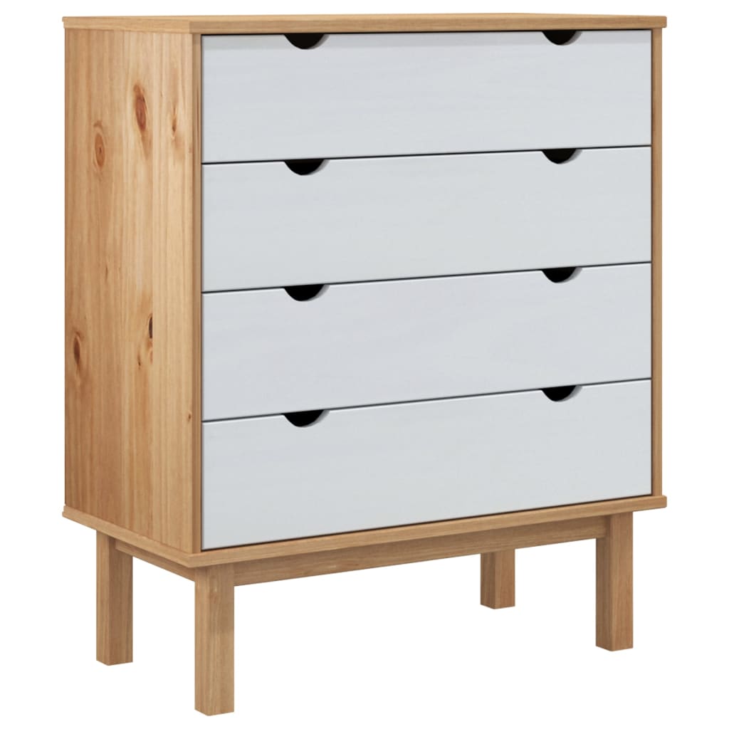 Byrå Brun Vit OTTA 76,5x39,5x90cm massiv furu