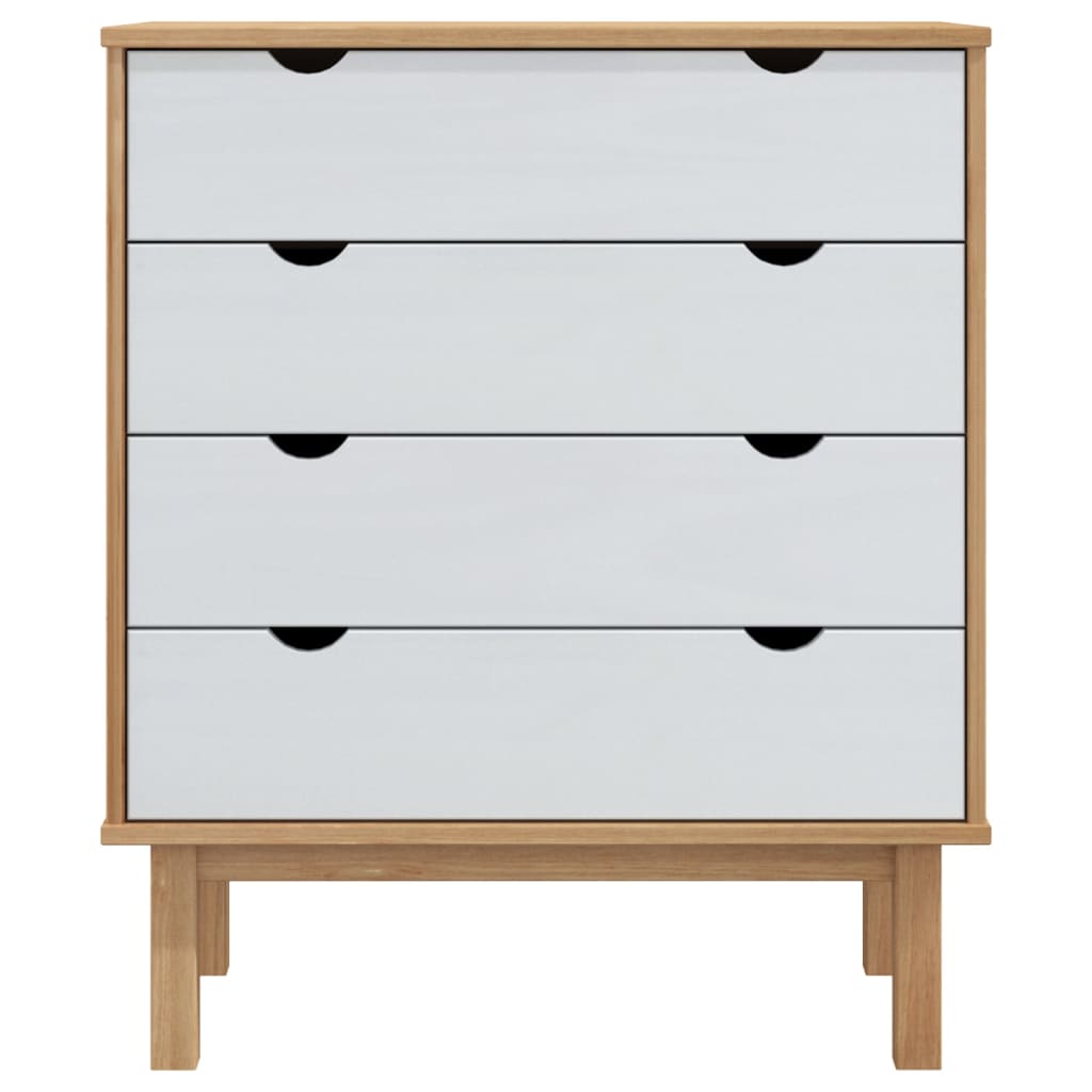 Byrå Brun Vit OTTA 76,5x39,5x90cm massiv furu