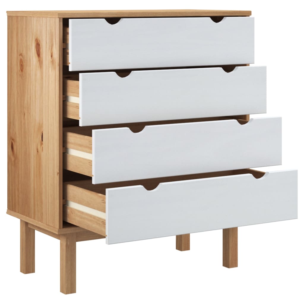 Byrå Brun Vit OTTA 76,5x39,5x90cm massiv furu