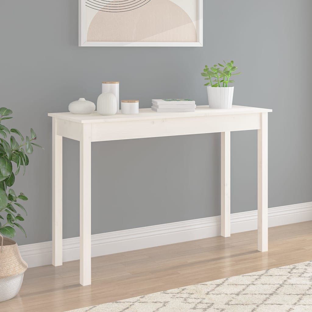 Avlastningsbord Konsollbord Vit 110x40x75 cm massiv furu