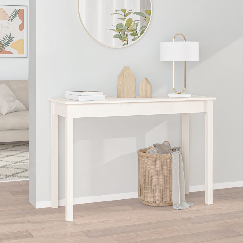 Avlastningsbord Konsollbord Vit 110x40x75 cm massiv furu