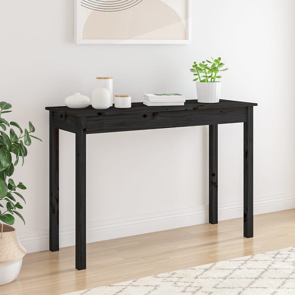 Avlastningsbord Konsollbord Svart 110x40x75 cm massiv furu