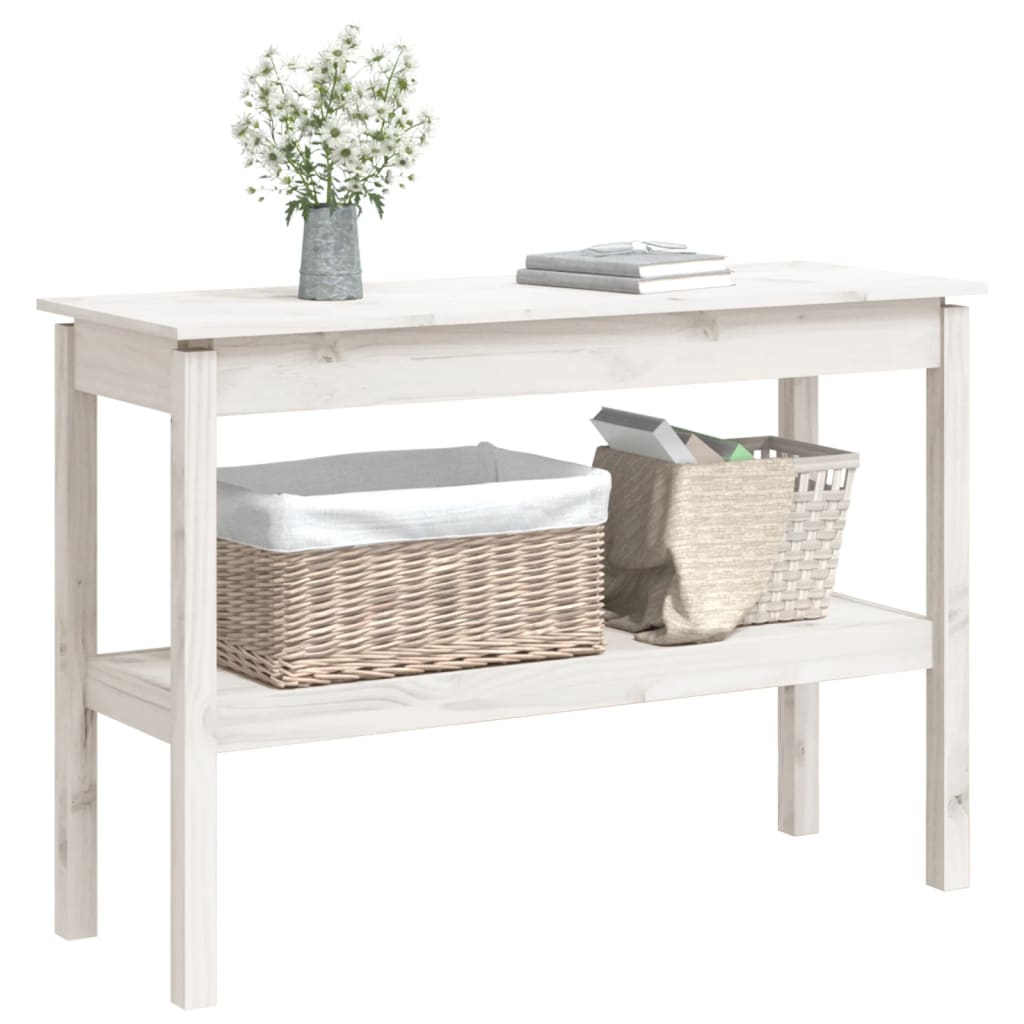Avlastningsbord Konsollbord Vit 110x40x75 cm massiv furu