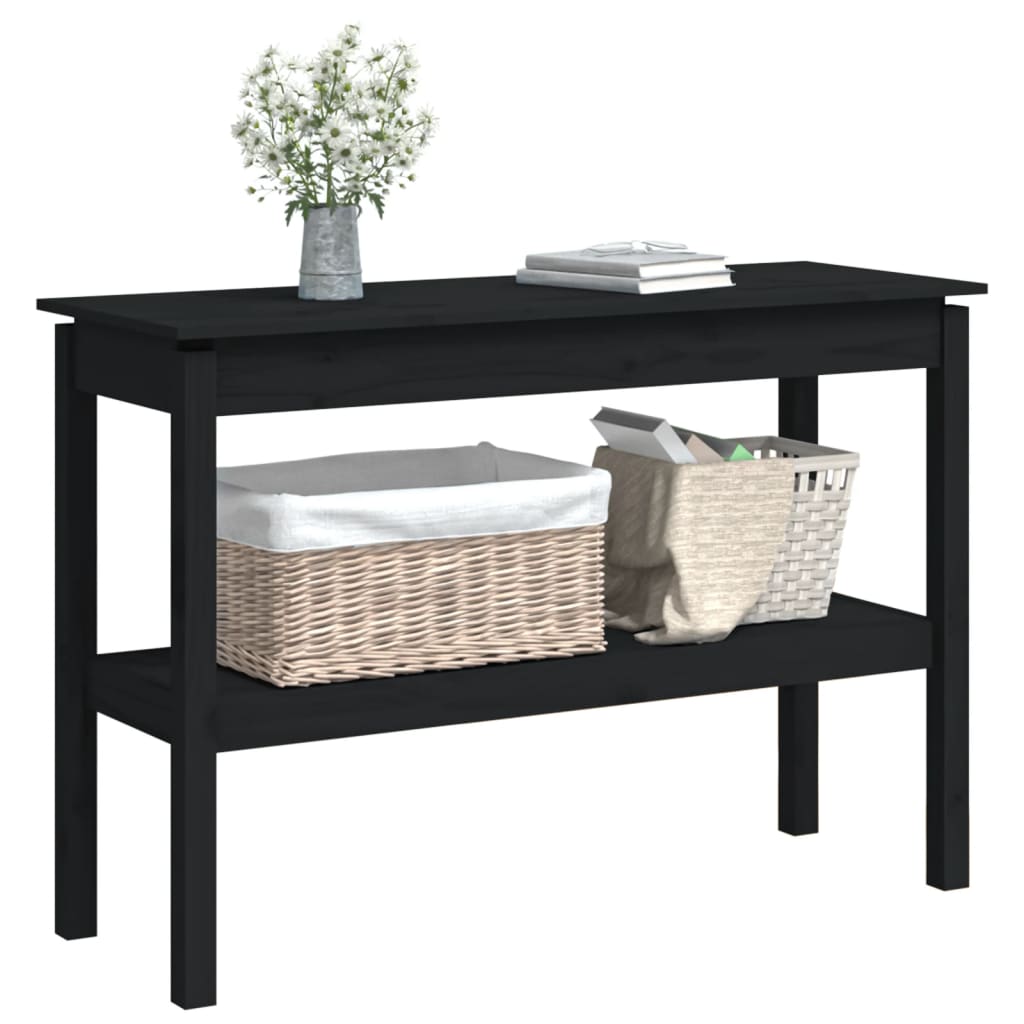 Avlastningsbord Konsollbord Svart 110x40x75 cm massiv furu