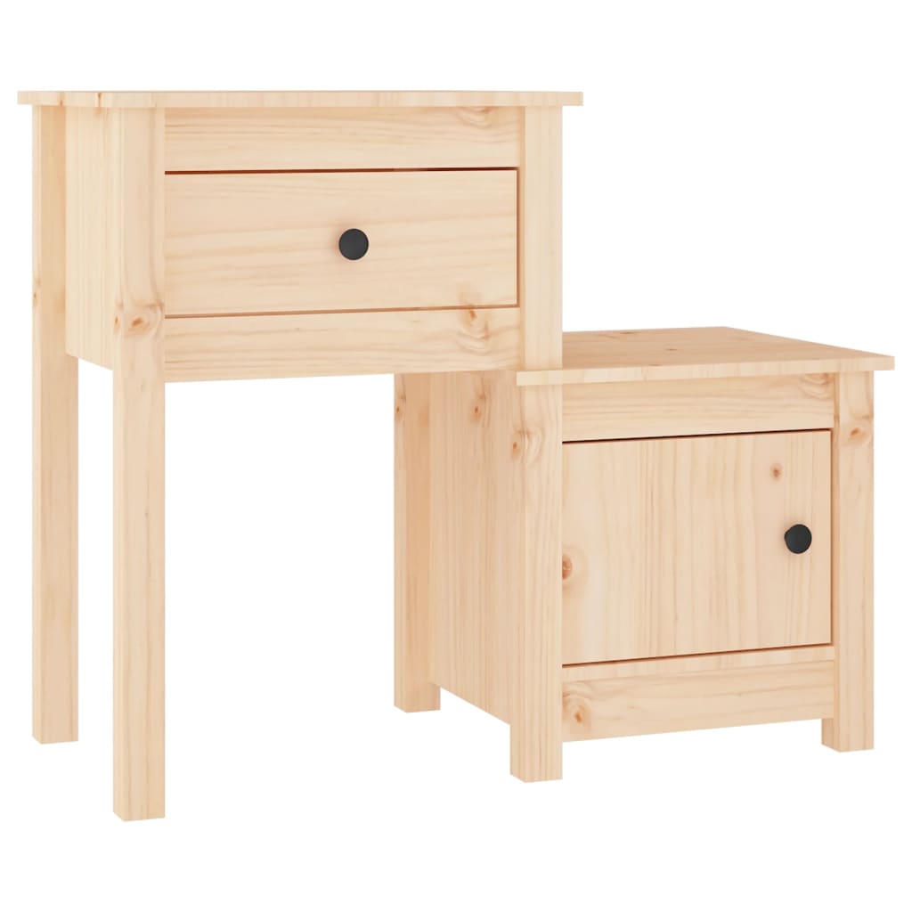 Sängbord 2 st 79,5x38x65,5 cm massiv furu