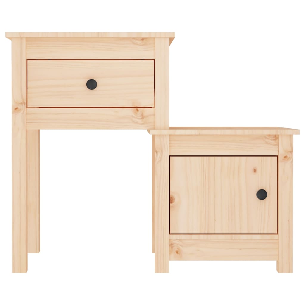 Sängbord 2 st 79,5x38x65,5 cm massiv furu