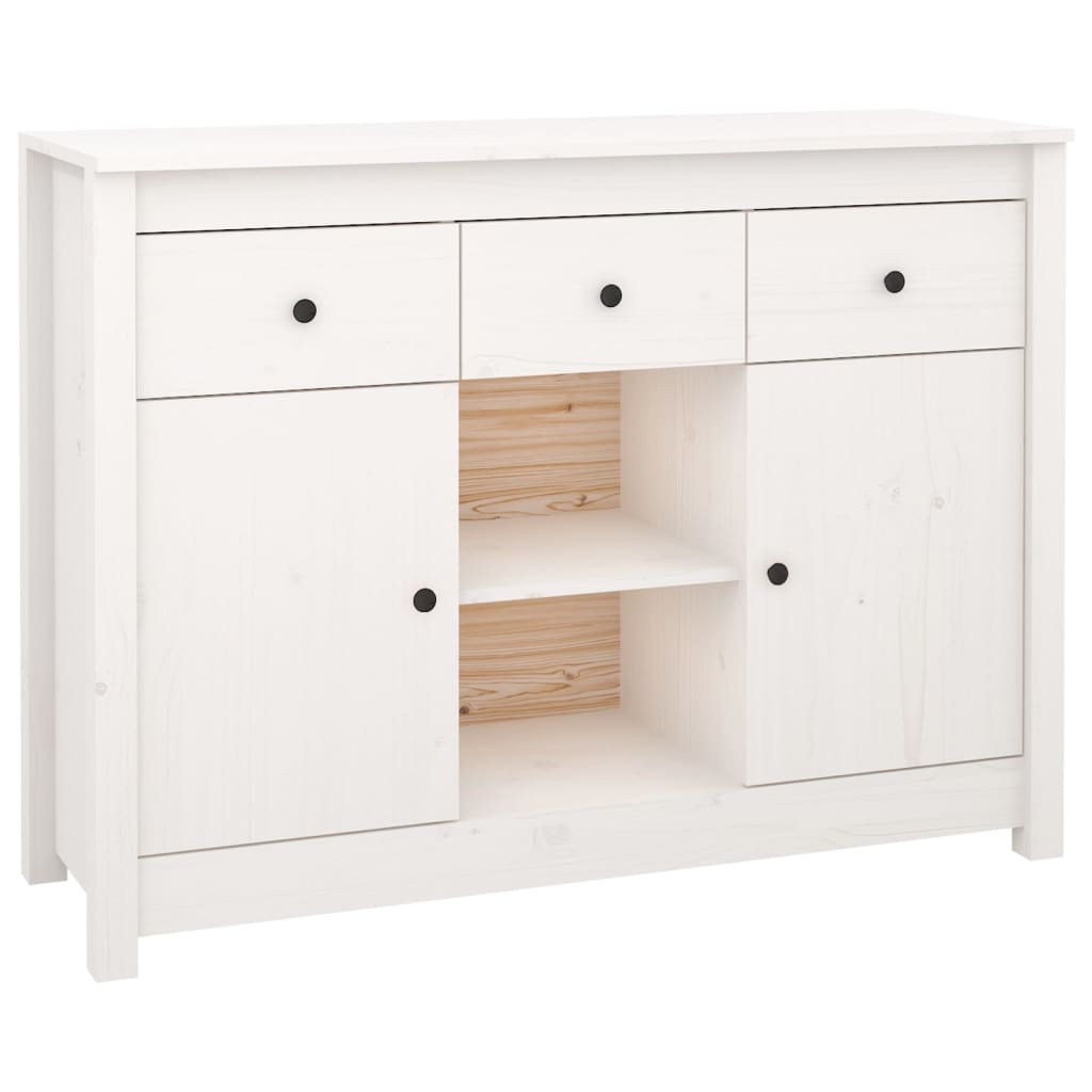 Skänk Vit 100x35x74,5 cm massiv furu