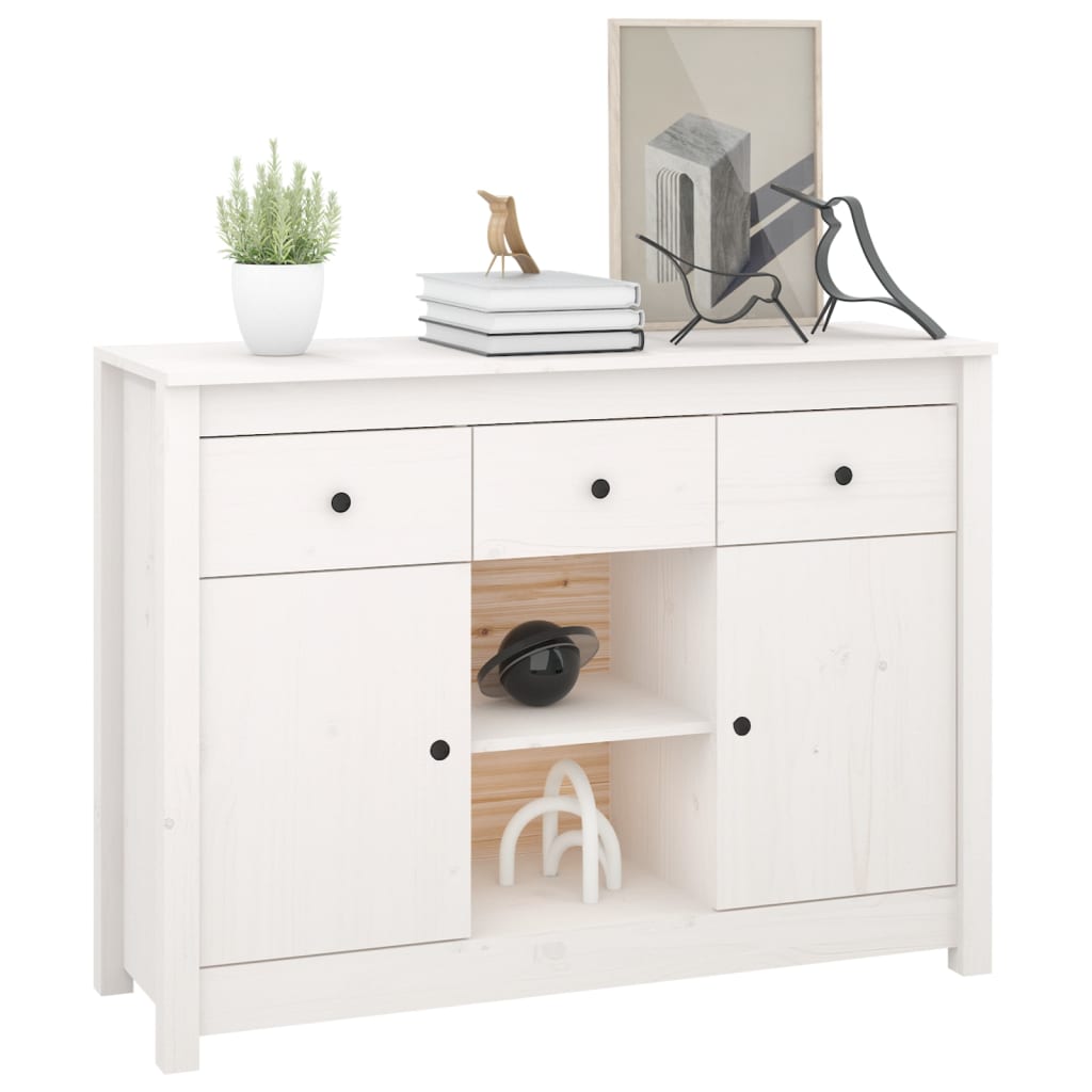 Skänk Vit 100x35x74,5 cm massiv furu