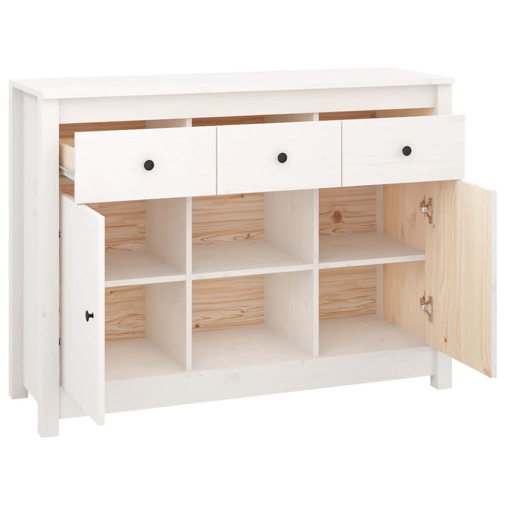 Skänk Vit 100x35x74,5 cm massiv furu