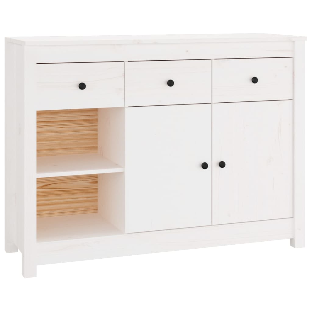 Skänk Vit 100x35x74 cm massiv furu