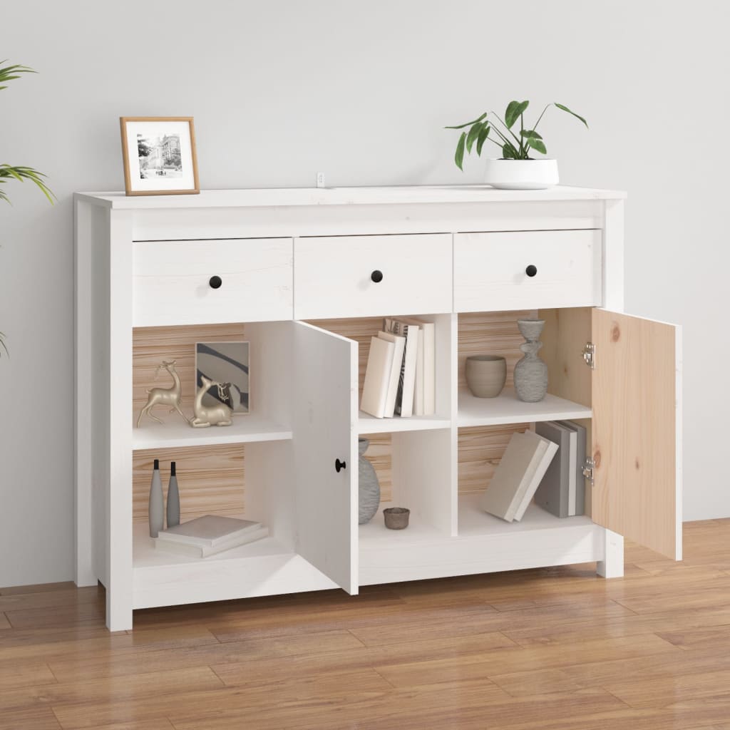 Skänk Vit 100x35x74 cm massiv furu