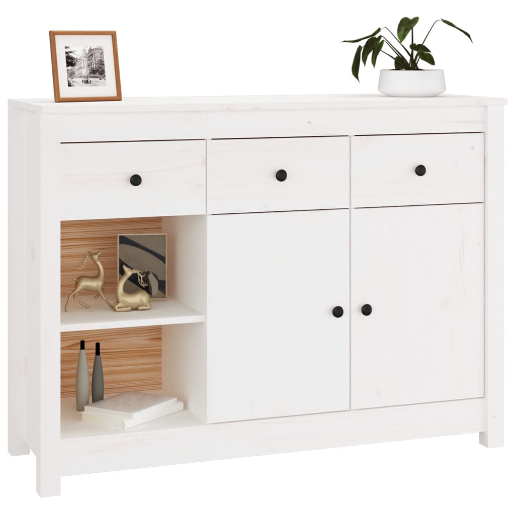 Skänk Vit 100x35x74 cm massiv furu