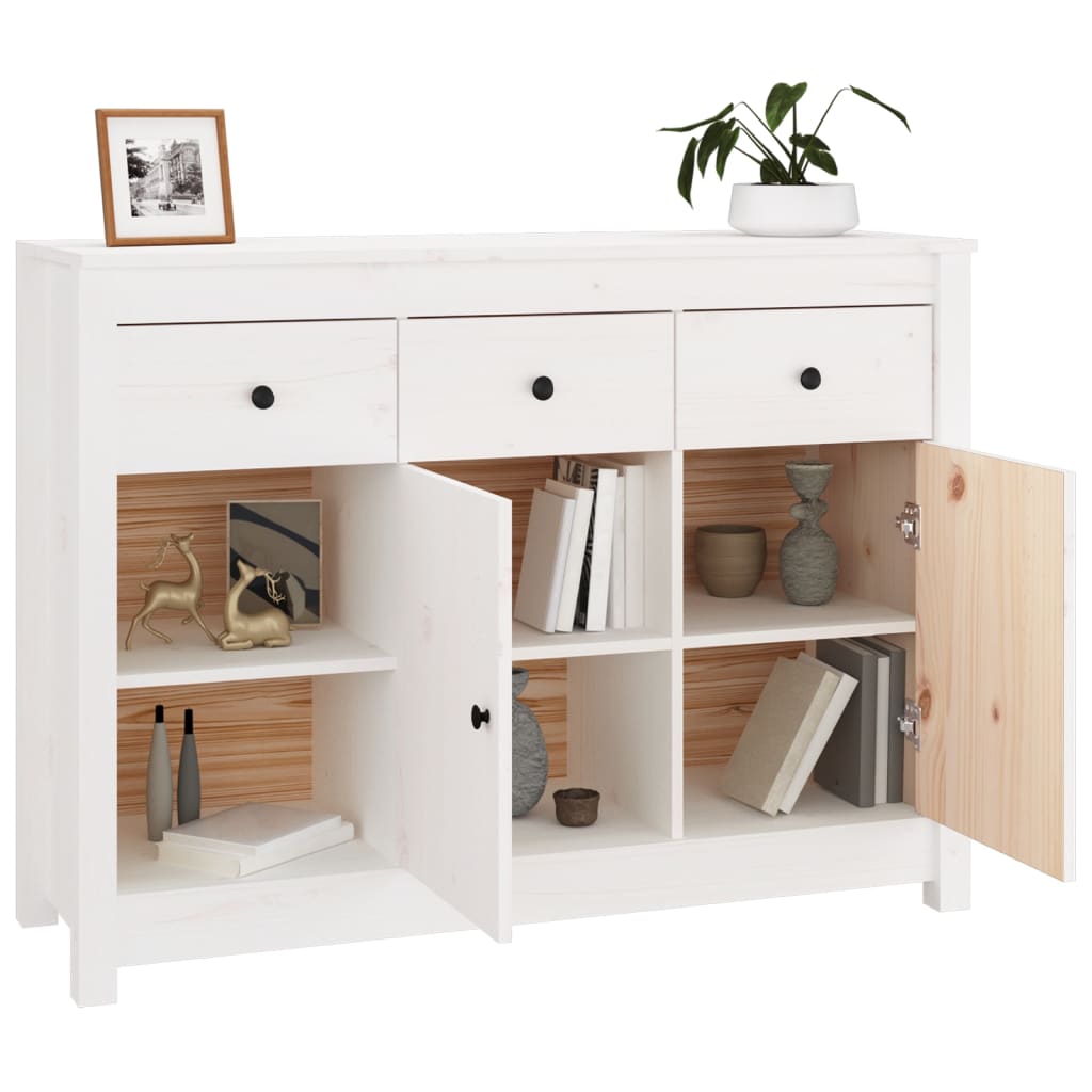 Skänk Vit 100x35x74 cm massiv furu