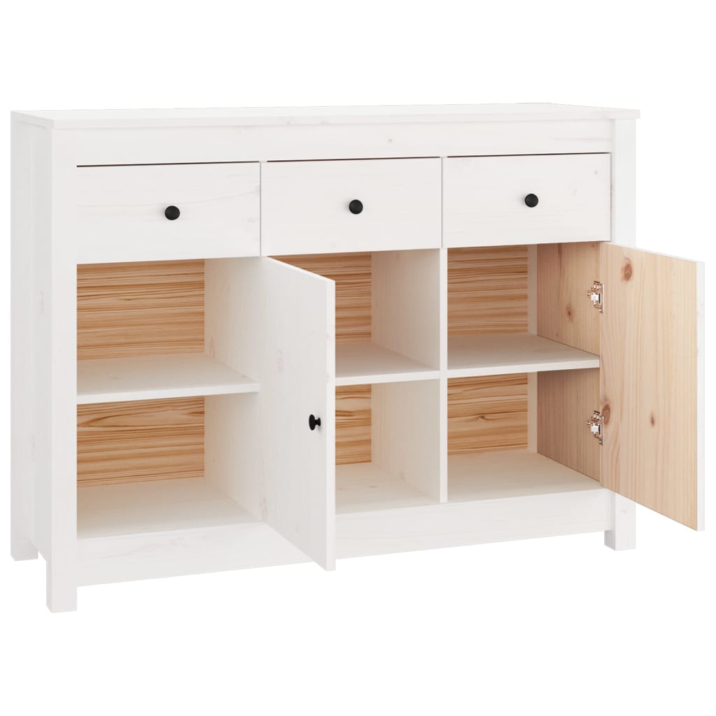 Skänk Vit 100x35x74 cm massiv furu