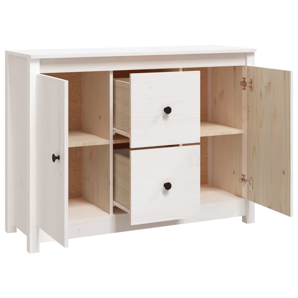Skänk Vit 100x35x74 cm massiv furu