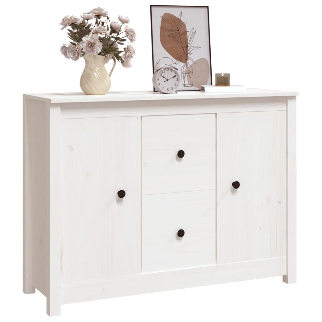 Skänk Vit 100x35x74 cm massiv furu
