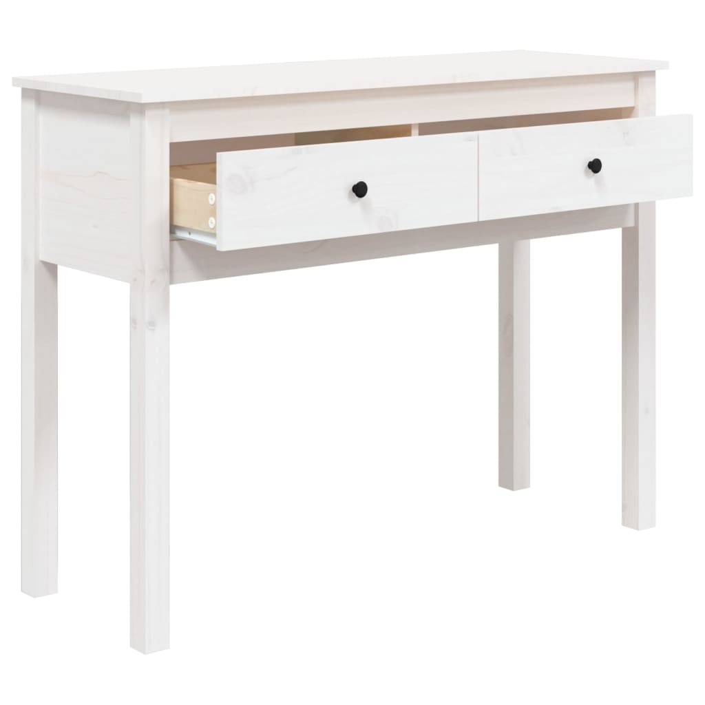 Avlastningsbord Konsollbord Vit 100x35x75 cm massiv furu