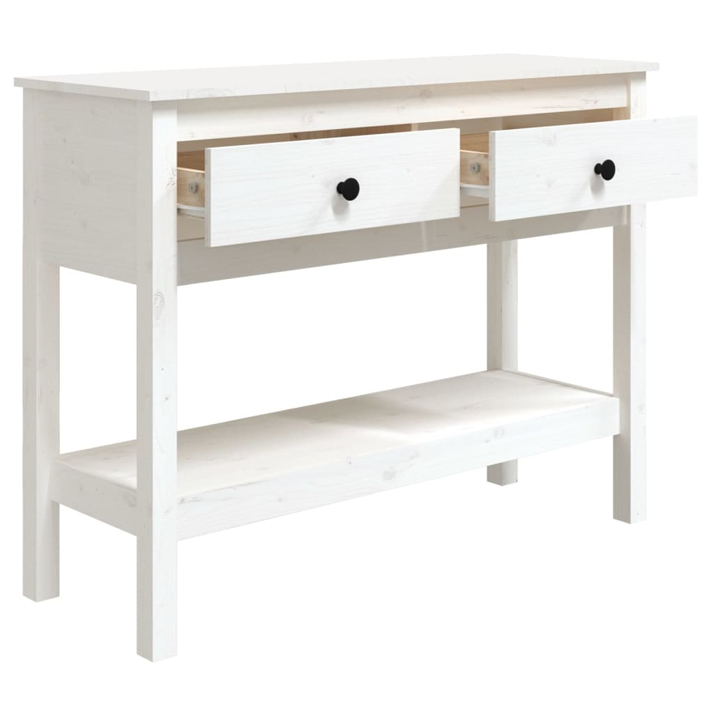 Avlastningsbord Konsollbord Vit 100x35x75 cm massiv furu