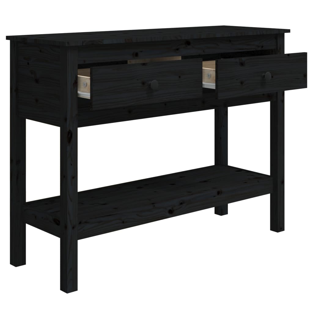Avlastningsbord Konsollbord Svart 100x35x75 cm massiv furu
