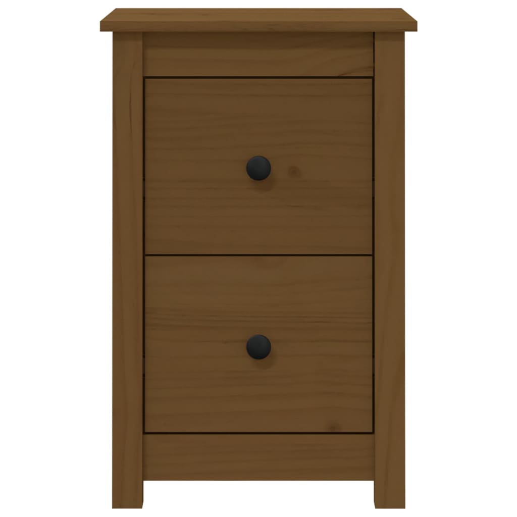 Sängbord 2 st honungsbrun 40x35x61,5 cm massiv furu