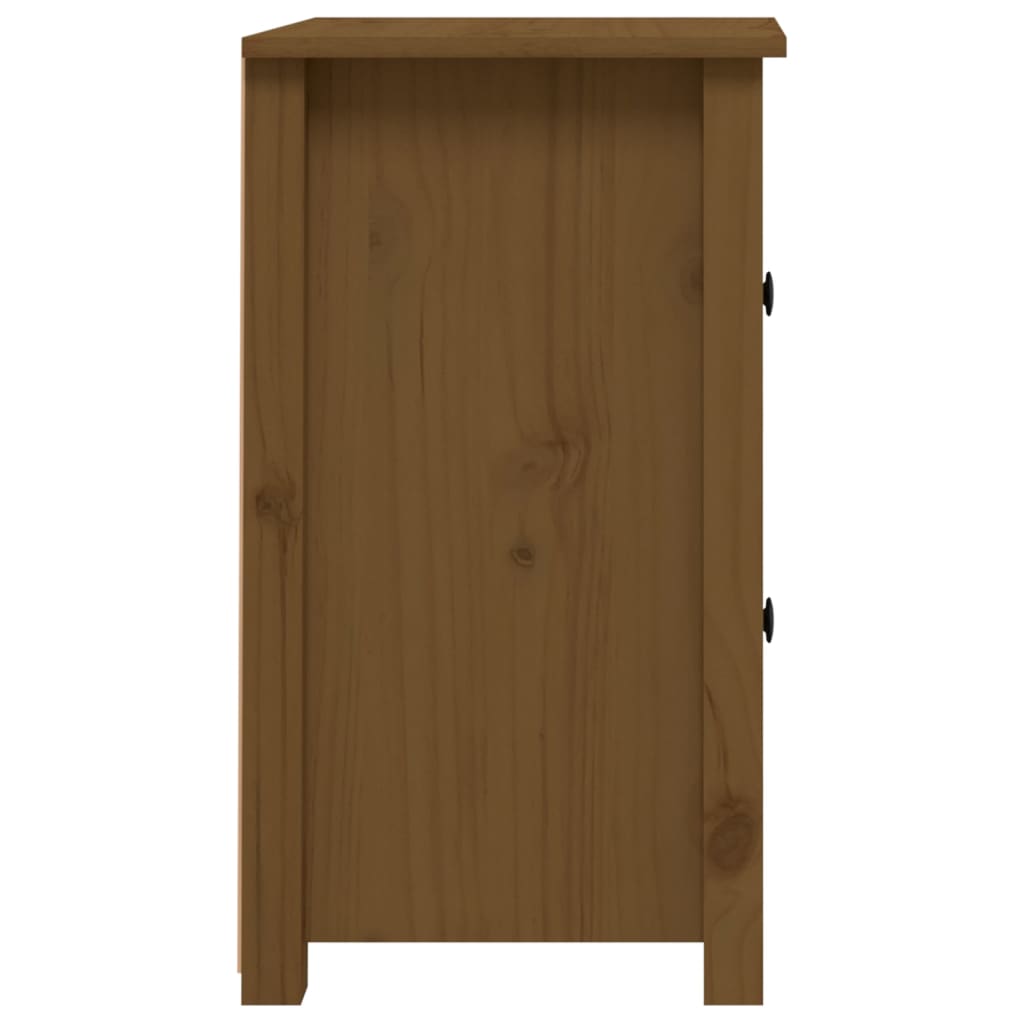 Sängbord 2 st honungsbrun 40x35x61,5 cm massiv furu